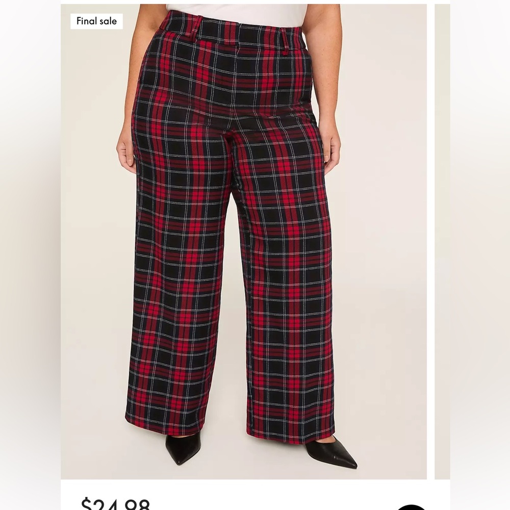 Lane Bryant 20 long nwt Plaid Women's Pants in Red, blue and Black